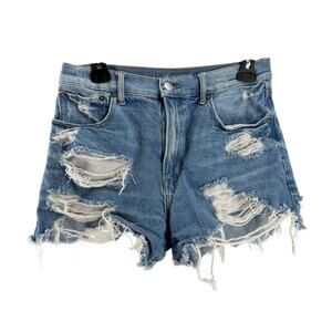 American Eagle Women's Distressed Highest Rise 90's Boyfriend Jean Shorts Size 6
